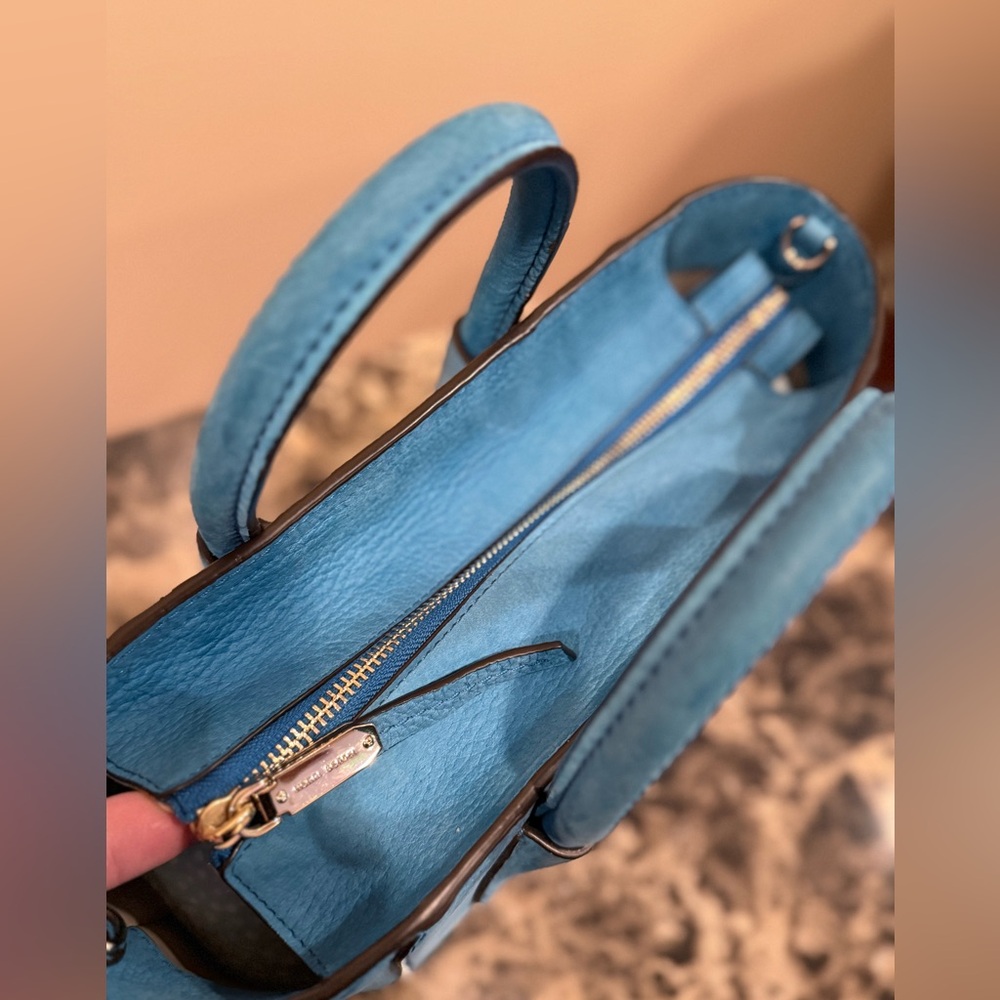 Henri Bendel Nubuck Teal Satchel - Luxe Edition 💎RARE💎 - Picture 10 of 13
